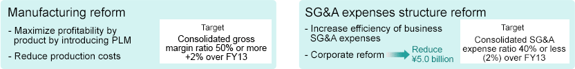 Manufacturing reform / SG&A expenses structure reform