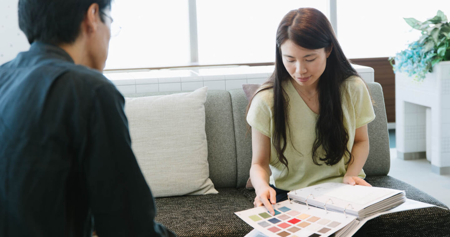 Photograph: Choosing fabric for seats