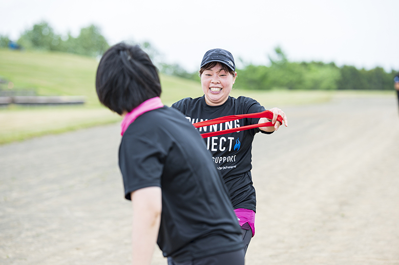 ランニングクリニックin札幌　5. チーム対抗タスキリレー