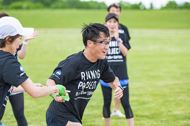 ランニングクリニックin札幌　5. チーム対抗タスキリレー