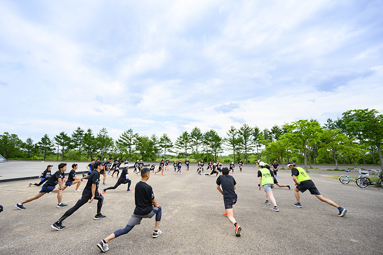 ランニングクリニックin札幌　5. チーム対抗タスキリレー